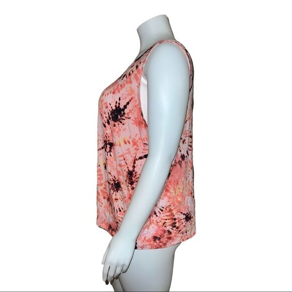 ID Ideology Plus Size Printed Tank Top in Dye Peachberry Pink Size 3X NWT - Picture 3 of 8